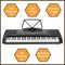 Hamzer 61 Key Digital Keyboard Piano with Stand & Bench, Beginner Electric Piano Keyboard Kit with Speakers, Headphones, Microphone, Keynote Stickers